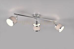 Arosa barra 3 spots metallo cromato con paralume grigio l. 81cm 3 l