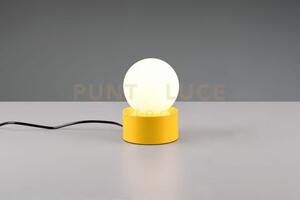 Countess lampada da tavolo base in metallo giallo con vetro bianco 