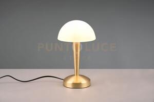 Canaria lampada da tavolo metallo ottone e vetro satinato touch con