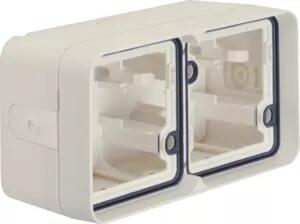 Berker 6719323512 Scatola doppia orizzontale, con cornice AP bianco polare opaco Berker W.1