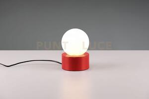 Countess lampada da tavolo base in metallo rossa con vetro bianco a
