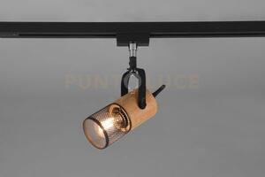 Duoline tosh spot orientabile metallo nero e legno h. 16cm 1 luce a
