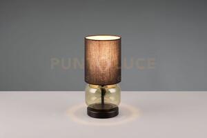 Elio lampada da tavolo base vetro verde con paralume nero h. 29cm 1
