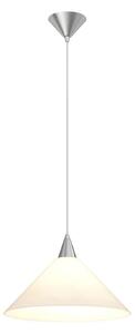 Lindby lampada a sospensione Petra, bianco, vetro, Ø 40 cm, cono, E27