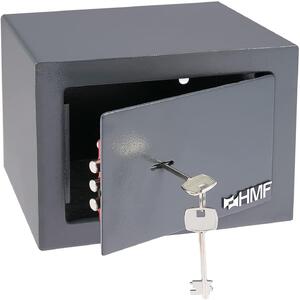 Cassaforte piccola con chiave, cassaforte da incasso, HMF 49216, 23x17x17 cm, antracite