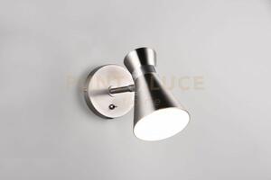 Enzo applique doppio cono metallo acciaio satinato h. 16,5cm 1 luce