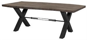 MASSIVMOEBEL24 | tavolo da pranzo in legno di Acacia 240x110x76 grigio scuro laccato IRON LABEL #178