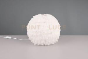 Furry lampada da tavolo effetto piuma bianca d. 30cm 1 luce attcco e14