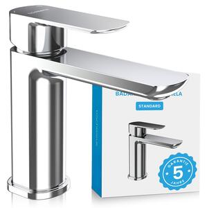 Miscelatore per bagno Mizarela - cromo | Miscelatore standard per bagno dal design classico - Rubinetto per lavabo da appoggio