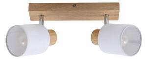 Faretto da soffitto Lindby Wanessa, 39 cm, 2 luci, legno, bianco, E14