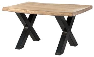 MASSIVMOEBEL24 | FREEFORM 5 tavolo da pranzo in legno di mango - verniciato beige / gambe in ferro X antracite lucido 140x90