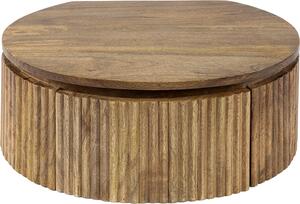 KAWOLA comodino HEVE sospeso in legno massiccio di mango naturale 1 cassetto