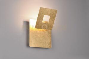 Leano applique led 6w 560lm, 3000k metallo oro diffusore quadrato 