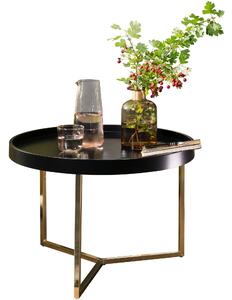 Tavolino da caffè EVA 58,5x42x58,5cm Nero / Oro Tavolino da divano