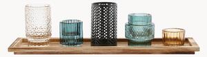 Set portacandele con vassoio in legno Elviena 6 pz