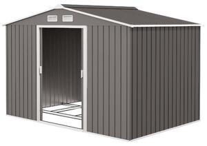 Outsunny capanno per attrezzi Capanno da giardino grigio 277 x 195 x 192 cm