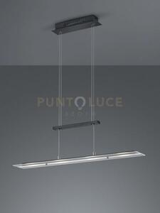 Milos sospensione led 20w 2200lm, 3000k rettangolare nera l. 80cm