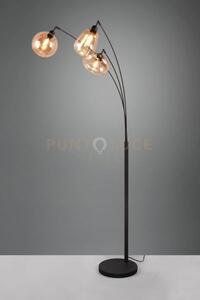 Lumina piantana metallo nero ad arco con 3 diffusori forme differen