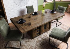 MASSIVMOEBEL24 | Tavolo da Pranzo RAILWAY # 4014 in Legno di Mango – Laccato Marrone 240x100x76