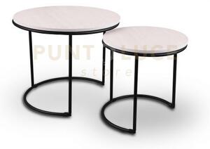 Paula set di 2 tavoli rotondi struttura in metallo e base in mdf d