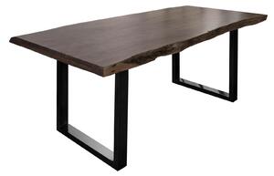 MASSIVMOEBEL24 | FREEFORM 5 Tavolo da pranzo in legno di acacia - laccato grigio / gambe in ferro - antracite lucido 200x100x77