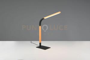Norris lampada da studio led 7w 950lm, 3000k metallo nero e legno 