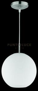 Moon sospensione sfera vetro bianca d.25cm 1 luce attacco e27