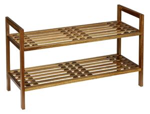 Scarpiera di colore naturale in acacia massiccia 69x40,5x27 cm Fondi – Wenko