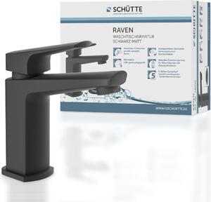 Miscelatore per lavabo SCHÜTTE RAVEN, miscelatore per bagno con bocca a scomparsa nero opaco