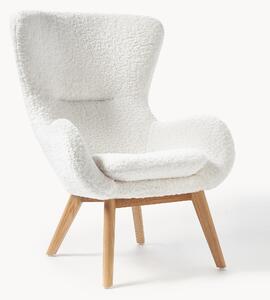 Poltrona in teddy con gambe in legno Wing