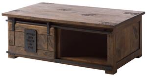 MASSIVMOEBEL24 | Couchtisch Mango 120x70x45 braun lackiert RAILWAY #4007