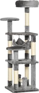 Posto per gatti e tiragraffi PAWHUT D30-201, tiragraffi, grigio, 40 x 40 x 132 cm - A