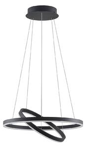 Arcchio LED a sospensione Albiona, nero, 2 anelli, Ø 60 cm