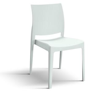 Set di sedie NORTH BEACH impilabili in polipropilene bianco