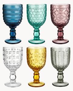 Set di 6 bicchieri da vino con motivo in rilievo Geometrie