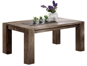 MASSIVMOEBEL24 | tavolo da pranzo in legno di Sheesham / palissandro 200x100x76 grigio scuro oliato NATURE GREY #606