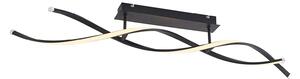 Lindby Plafoniera LED Welina, nera, 107 cm, dimmerabile