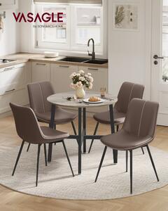 Tavolo da pranzo VASAGLE, 80 x 75 cm (Ø x H), tavolo da cucina rotondo, design industriale, colore grigio