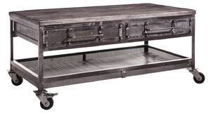MASSIVMOEBEL24 | tavolino da salotto in legno di Mango 110x60x50 grigio scuro laccato HEAVY INDUSTRY #122