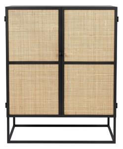 Cassettiera alta in rattan nero 80x100 cm Guuji - White Label