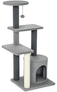 PawHut Tiragraffi da 103 cm con cuccia, piattaforme e pali in sisal