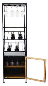 WINE - scaffale per bottiglie e calici cm 51,50 x 41 x 165,50 h