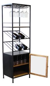 WINE - scaffale per bottiglie e calici cm 51,50 x 41 x 165,50 h