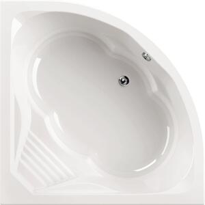 Calmwaters® Vasca da bagno angolare 150x150 cm con sedile, vasca da bagno in acrilico Curved Wellness, vasca da bagno duo per due persone, vasca da bagno seduta, dimensioni 150 x 150 cm, vasca da bagno angolare in bianco - 02SL3015