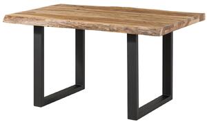 MASSIVMOEBEL24 | FREEFORM 5 tavolo da pranzo in legno di sheesham - sabbiato natur / gambe in ferro U antracite matt 140x90