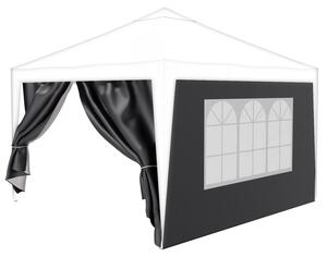 24MOVE® Set di 2 pannelli laterali per gazebo, dimensioni 2x3 metri, con finestra e cerniera, impermeabili, grigi - ideali per tende da festa, gazebo per eventi, festival
