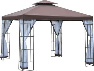 Outsunny, gazebo da giardino, tenda per feste, tenda da giardino, tenda per eventi, struttura a doppio tetto, dimensioni 3x3 metri