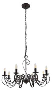 Lucande lampadario Caleb, 8 luci, color ruggine, metallo, E14