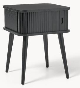Comodino in legno con anta scorrevole e frontale scanalato Barbier