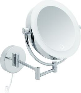 Specchio di cortesia Libaro XXL TOKIO LED specchio d'ingrandimento 5x / 10x montaggio a muro funzione dimmer con cavo bianco Auto off